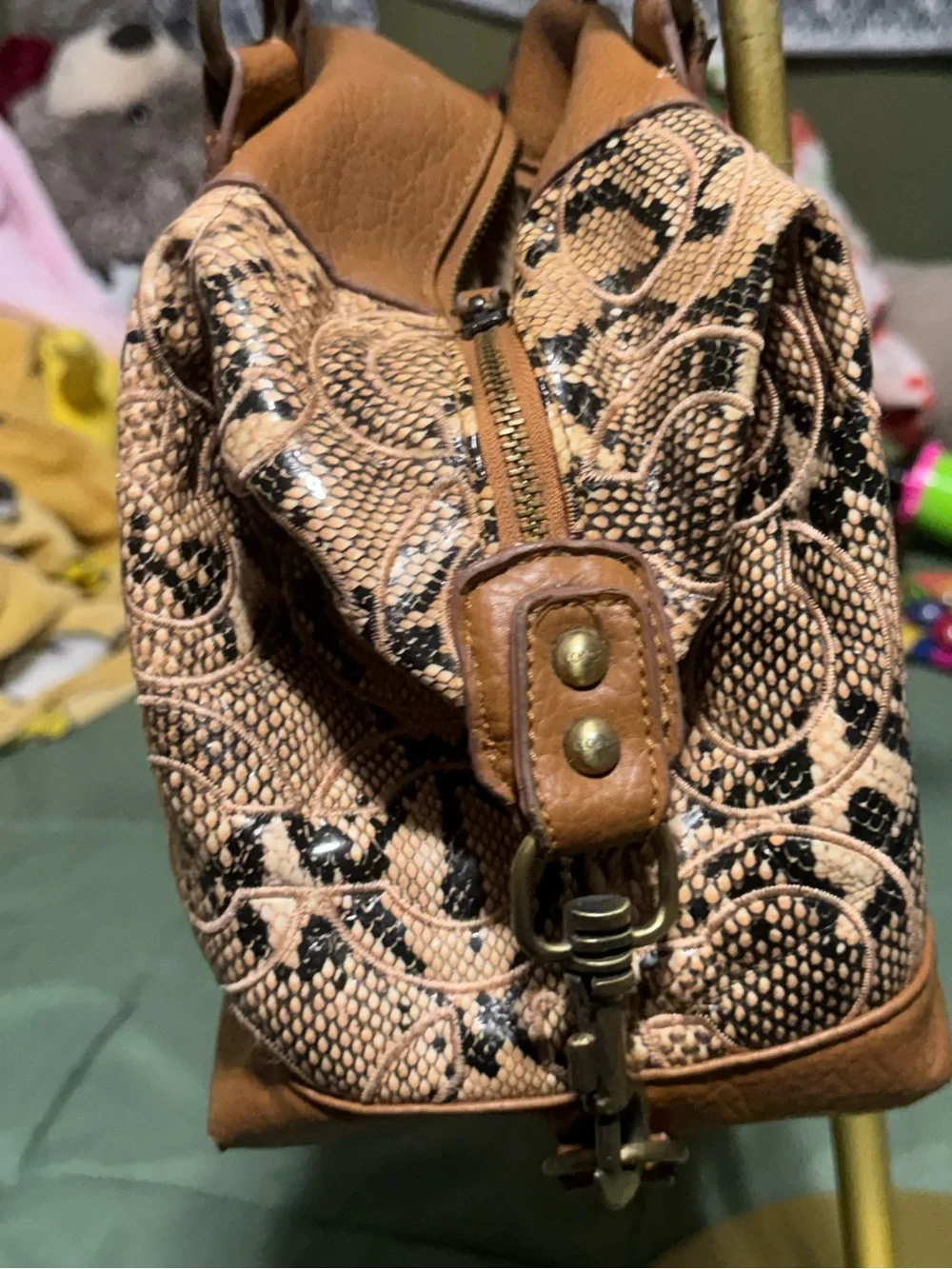 Coach Tan/Brown Signature Jacquard Leather Satchel